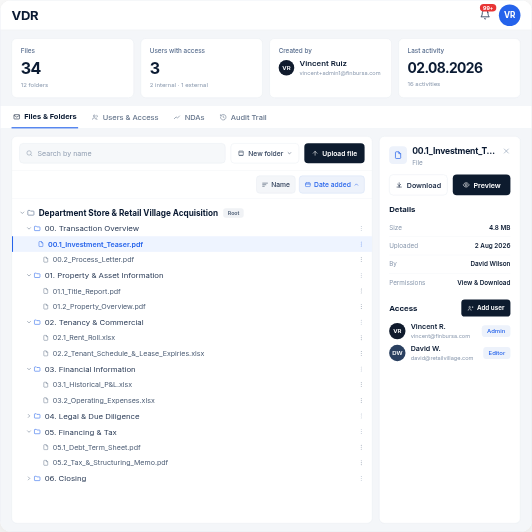 Module 02 — Virtual Data Rooms preview